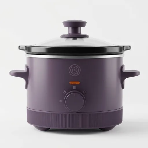 bella 1.5 Qt Slow Cooker with 3 Heat Manual Control, Ceramic Nonstick Coating, Dishwasher Safe Stoneware Pot and Tempered Glass Lid, Tangle Free Cord Wrap & Cool Touch Handles, Plum