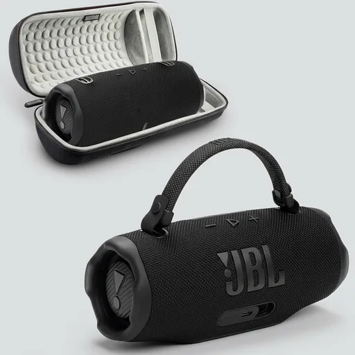 Charge 6 Portable Bluetooth Speaker | IP68 Waterproof, DustProof, and DropProof, Outdoor Wireless Audio | 28Hrs Playtime Megen Hardshell Protection Case (Black)