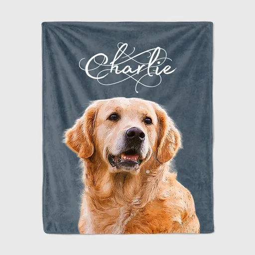 Pamaheart Custom Dog Face Blankets, Personalized Pet Photo Blanket, Fleece Dog Blankets, Customized Photo Throws, Dogs Dad Gifts, Pet Lover Gifts, Memorial Gift /1