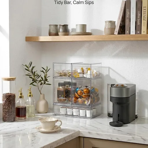 Vtopmart Clear Stackable Storage Drawers Set of 5