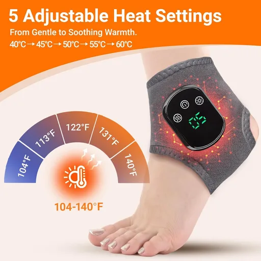 2026 Upgraded Foot Triple Method Massager - Cordless Heated Foot Massager with 5 Heat & 3 Vibration for Soreness Relief & Relaxation, Portable for Home, Office, Travel - Ideal Gift - 2-Pack Gray