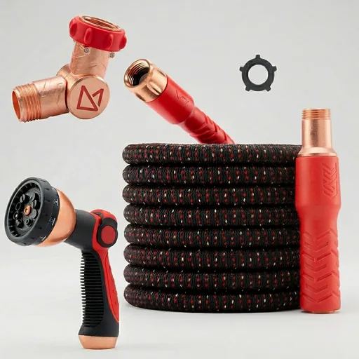 Pocket Hose Ballistic 75 FT Expandable Garden Hose w/Pocket Pivot Swivel Connector, Anti-Burst Sleeve Reinforced with Bulletproof Fiber, Lightweight, No-Kink, Compact, UV-Protected, AS SEEN ON TV