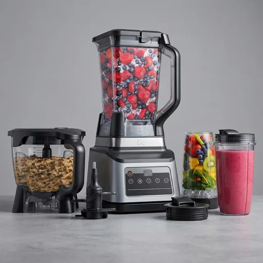 Ninja BN801 Professional Plus Kitchen System, 1400 WP, 5 Functions for Smoothies, Chopping, Dough & More with Auto IQ, 72-oz.* Blender Pitcher, 64-oz. Processor Bowl, (2) 24-oz. To-Go Cups, Grey