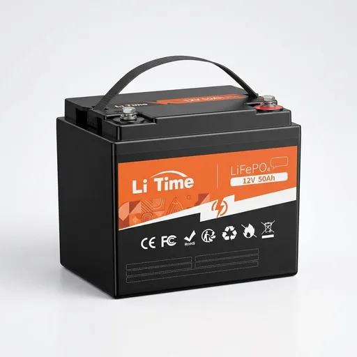 LiTime 12V 50Ah Lithium LiFePO4 RV Battery, Max. 15000 Deep Cycle Battery, 11.57lbs Ultra-Light, Perfect for Camper, Van, Travel, Trailer, Marine, Trolling Motor