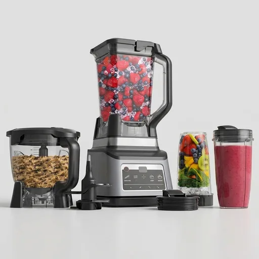 Ninja BN801 Professional Plus Kitchen System, 1400 WP, 5 Functions for Smoothies, Chopping, Dough & More with Auto IQ, 72-oz.* Blender Pitcher, 64-oz. Processor Bowl, (2) 24-oz. To-Go Cups, Grey