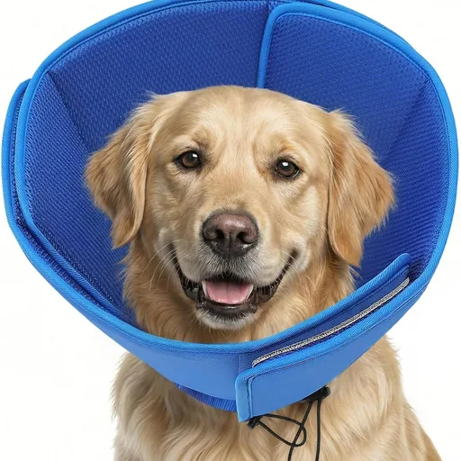 AOFITEE Soft Dog Cone, Adjustable Cones for Dogs After Surgery, Comfy Dog Cone Collar Alternative to Stop Licking, Elizabethan Recovery Collar for Large Dogs(Blue,Large)