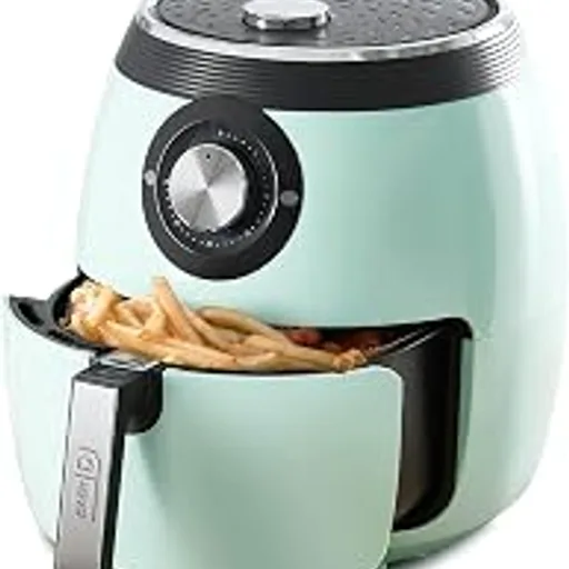 DASHDeluxe Air Fryer - Adjustable Temperature Control & Auto Shut-Off Feature - AirCrisp® Technology - Spacious Nonstick Basket - 1700 Watt - 6 Quarts - Aqua