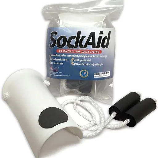 RMS Deluxe Sock Aid - Socks Helper with Foam Handles for Regular Socks