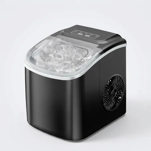 26LBS Per Day Portable Countertop Ice Maker, Self-Cleaning | 2 Sizes of Bullet Ice Machine with Scoop and Basket, 9 Cubes in 6 min,Ideal for Home/Kitchen/Bar/Camping (26LBS/day)