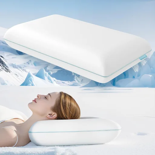 Releep Cooling Soft Memory Foam Pillow, Cervical Neck Pillow for Side Sleepers, Back & Stomach Sleepers, Ergonomic Orthopedic Design for Neck Pain Relief and Deep Sleep, CertiPUR-US, White