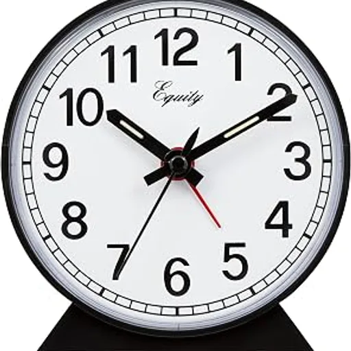 Equity 14075 Black Analog Wind-Up Alarm Clock