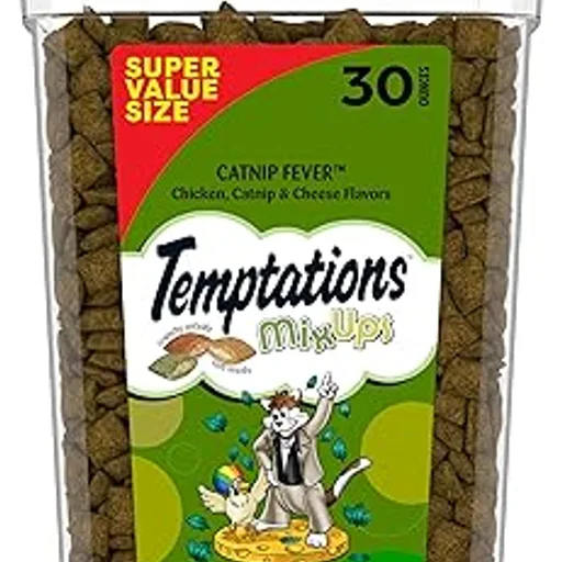 TemptationsMixUps Crunchy and Soft Cat Treats, Catnip Fever, 30 oz | Under 2 calories per treat, no artificial flavors, 100% complete & balanced for adult cats,