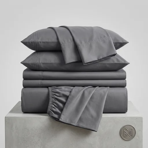 Mellanni Extra Deep Queen Sheets - 4 PC Iconic Collection Bedding - Hotel Luxury, Ultra Soft, Cooling Bed Sheets - Wrinkle, Fade, Stain Resistant (Queen, Gray)