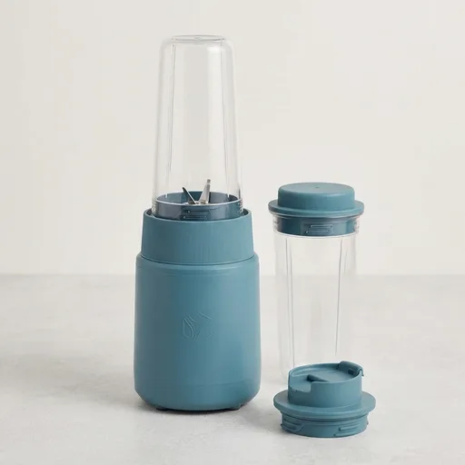 bella 6 Pcs Portable Rocket Blender, Juicer & Smoothie Maker, Press & Twist Design, EverGood™ & BPA Free Dishwasher Safe Parts, 4 Tip Stainless Steel Blade, Cord Wrap, 240 Watt Motor, Surf