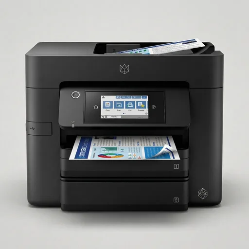 Epson Workforce Pro WF-4833 Wireless All-in-One Color Inkjet Printer, Black - Print Scan Copy Fax - 25 ppm, 4800 x 2400 dpi, 4.3" Touchscreen, Auto 2-Sided Printing, 50-Sheet ADF, 500-Sheet, Ethernet