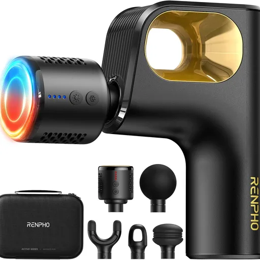 RENPHO Active Mini Thermacool Massage Gun with Heat and Cold, Thumb Loop