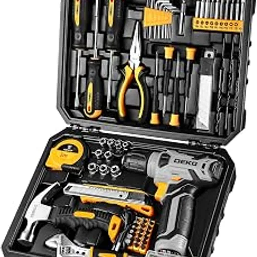 DEKOPRO 126-Piece Tool Set with 8V Cordless Drill