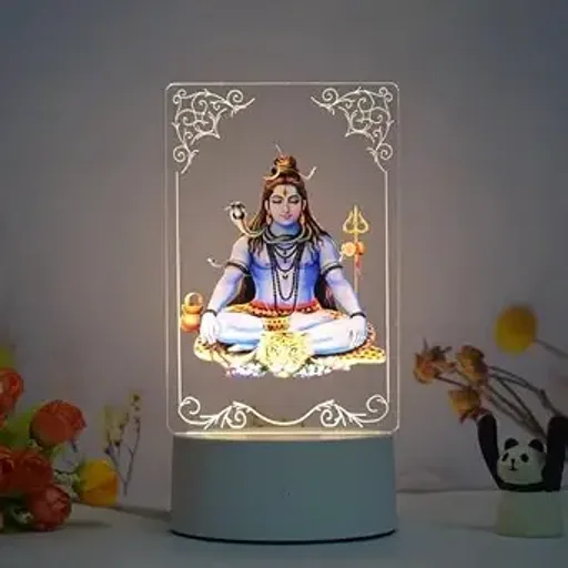 Lord Shiva LED Night Light Decorative Acrylic Lamp (Transitional)