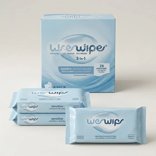 WaterWipes Sensitive+ Newborn & Baby Wipes, 3-In-1 Cleans, Cares, Protects, 99.9% Water, Unscented & Hypoallergenic, 240 Count (4 Packs)