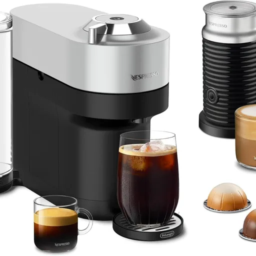 Nespresso Vertuo Pop+ Deluxe by De'Longhi with Aeroccino, Silver
