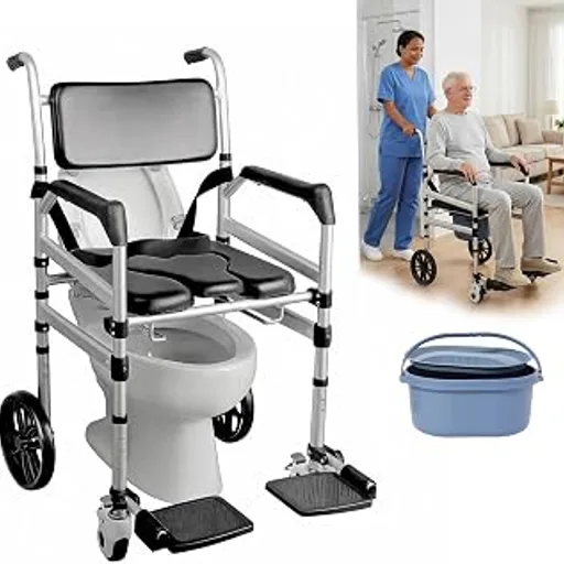 Extra-Tall Rolling Shower Wheelchair