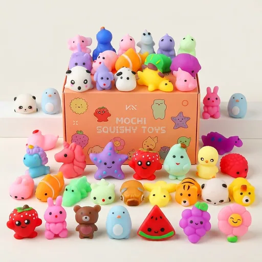 30 Pack Squishy Toys, Kawaii Squishies Party Favors for Kids 4-8 8-12 Treasure Box Toys for Classroom Birthday Xmas Gifts Goodie Bag Mini Animals Mochi Squishy Stress Relief Sensory Toys Random