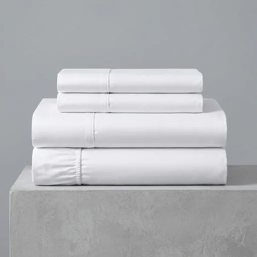 California Design Den Soft 100% Cotton Twin XL Sheet Set, 400 Thread Count Good Housekeeping Award Winner, Silky Smooth Sateen Weave, Breathable and Durable Cotton Bedding Set - White