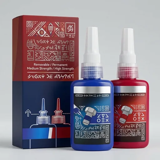 Blue and Red Thread Locker