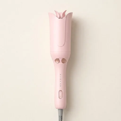 Ufree Automatic Rotating Curling Iron, 1 Inch Ceramic Curling Wand, 1-Click Hair Curler with 3 Heat & Timers, Anti-Scald Design, 1M Ionic Care, Dual Voltage for Travel Beach Waves, Rose Gold
