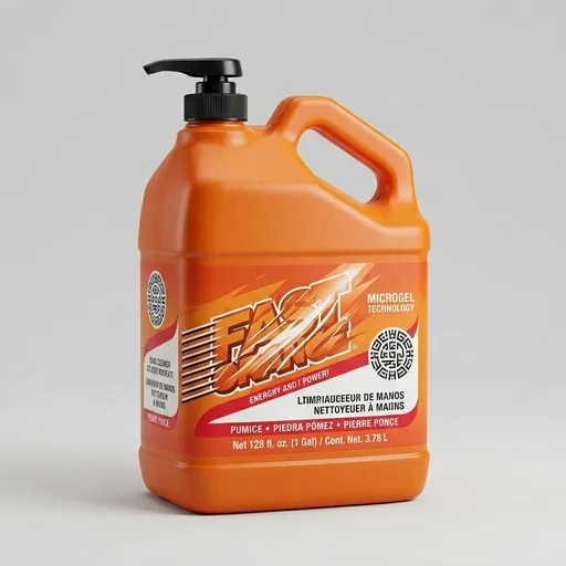 Fast Orange 25219 Pumice Lotion, Heavy Duty Hand Cleaner, Natural Citrus Scent, Waterless Cleaner for Mechanics, Strong Grease Fighter, 1 Gallon