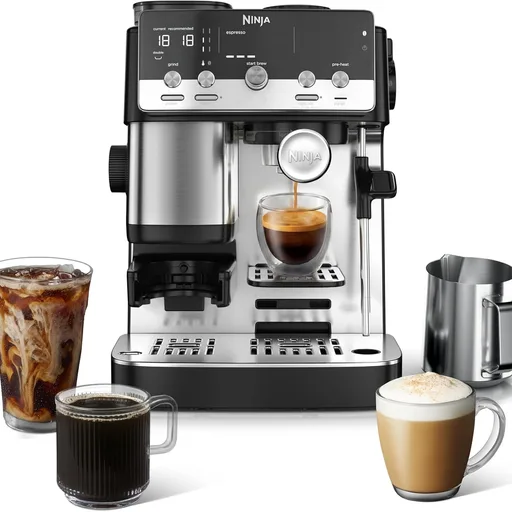 Ninja Luxe Café Mini, Espresso Machine & Drip Coffee, Stainless, ES301 | Built-in Burr Grinder, Precision Scale & Manual Steam Wand, Lattes, Cappuccinos & More