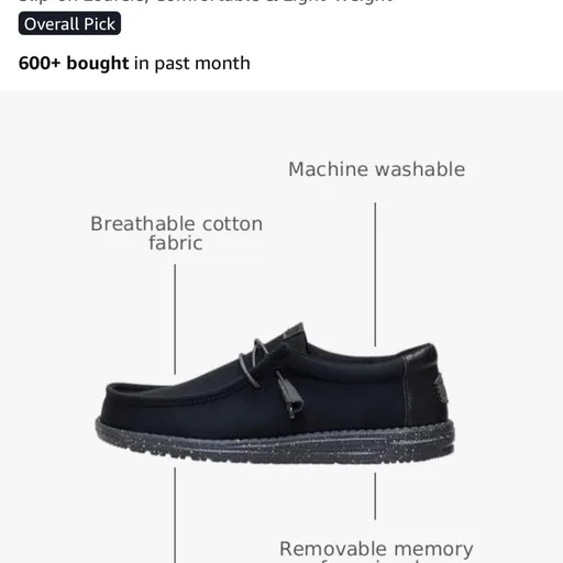 HEYDUDE Wally Amazon Exclusive Styles, Men's Shoes, Men's Slip-on Loafers, Comfortable & Light-Weight