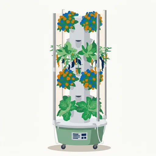 BAOSHISHAN 7 Layer 28 Pods Hydroponic Growing Tower with Foldable LED Light | Durable ABS Space-Saving Tower, Smart Water Circulation, Year-Round Indoor Veggies, Herbs & Fruits, Beginner-Friendly Kit