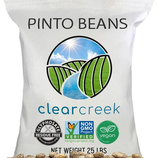 CLEAR CREEK Certified Glyphosate Residue Free Pinto Beans | 25 lb | North American Grown | Non-GMO | Kosher