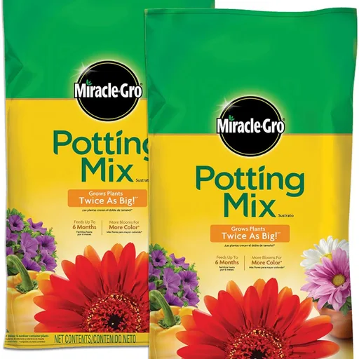 Miracle-Gro Potting Mix, 16 qt. (2-Pack) | For Container Plants, Flowers, Vegetables, Shrubs, Annuals, Perennials, Potting Soil Mix, Feeds up to 6 Months