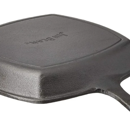 Jim Beam JB0217 10.5" Pre Seasoned Cast Iron Square Skillet for Grill, Gas, Oven, Electric, Induction and Glass", Black