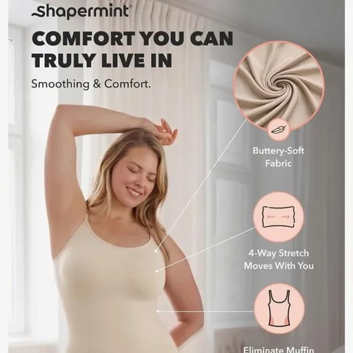 SHAPERMINT Scoop Neck Smoothing Cami, Shapewear Tank Top for Women