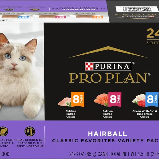 Purina Pro Plan Hairball Control Wet Cat Food Variety Pack