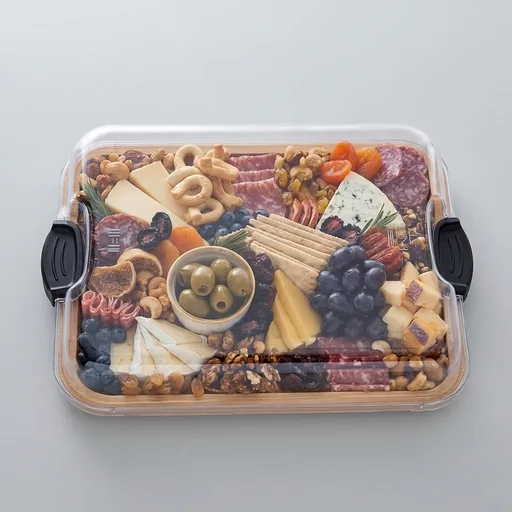 Farberware Bamboo Cutting Board with Clear Locking Lid