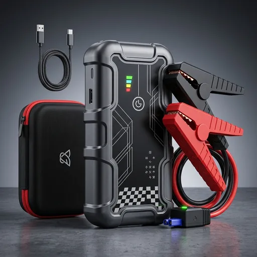 AIMAPOWPortable Car Battery Jump Starter 8000A 20000mAh Jump Box, Car Jumper Starter Portable Jumper Cables for car(AllL Gas/10L Diesel), Fast Charge, Lights, C