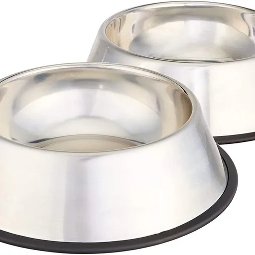 Amazon Basics Stainless Steel Non-Skid Dog Water and Food Bowls