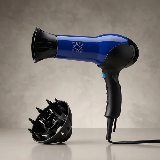 Conair Fast Dry Lightweight Hair Dryer | Powerful 1875W motor for thick and coarse hair, includes diffuser & concentrator attachments, Blue/Black, 146NXL