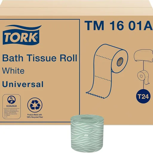 Tork Universal Bath Tissue Roll, 2-Ply, 48 rolls, 500 sheets, TM1601A, White