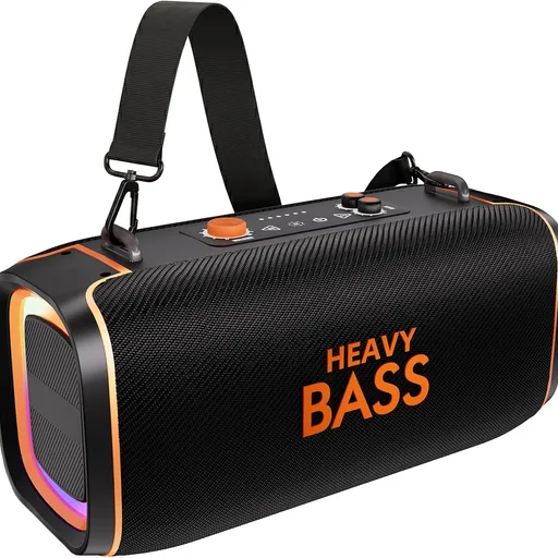 HEAVY BASS Portable Bluetooth Speaker, 120W Peak Wireless Speaker, 28-Hour Playtime, Adjustable Treble & Bass, Loud Stereo Sound for Outdoor Use