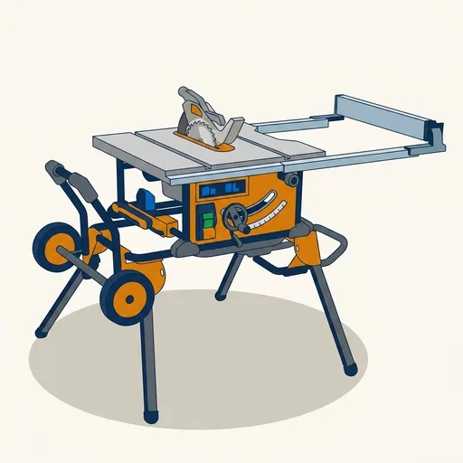 DeWalt Table Saw 10" w/Foldable Rolling Table Saw Stand (DWE 7491RS)
