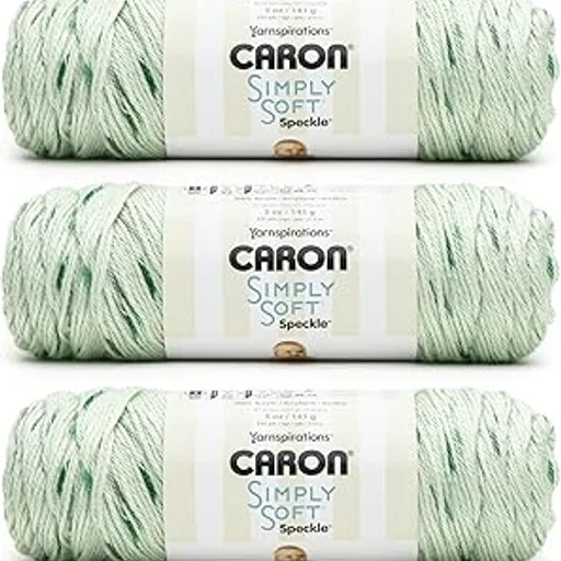 CaronSimply Soft Speckle Acrylic Yarn for Crocheting, White Sage, 3-Pack | #4 Worsted Yarn, 100% Acrylic, Soft Yarn for Crocheting & Knitting, Baby Garments, Sp
