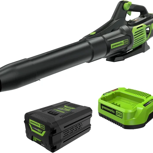 Greenworks 60V (610 CFM / 130 MPH) Cordless Leaf Blower, High Power, Lightweight & Quiet Operation for Wet Leaves, Driveways and Dense Gravel, Includes 2.5Ah Battery & 5A Rapid Charger