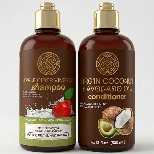 WOW Skin Science Apple Cider Vinegar Shampoo & Coconut + Avocado Oil Conditioner Duo 16.9 oz