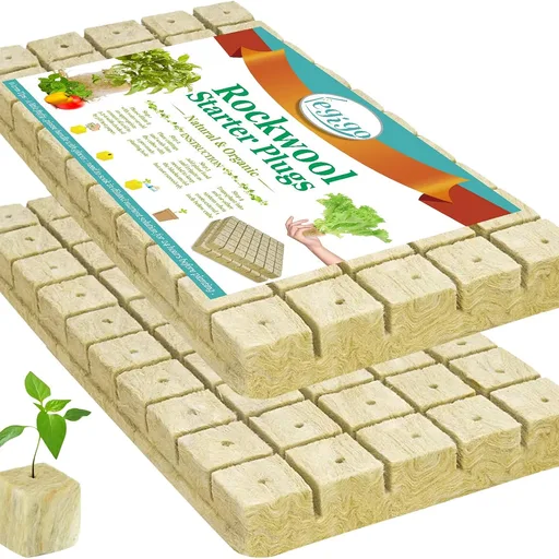 Legigo 1 Inch Rockwool Cubes Seed Starter Plugs for Hydroponics, 100 Plugs