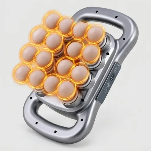16 Head Massage Gun Set, Deep Tissue Percussion Massager, 2600mAh Electric Massage Tools with 9 Styles & Levels, Silver Grey